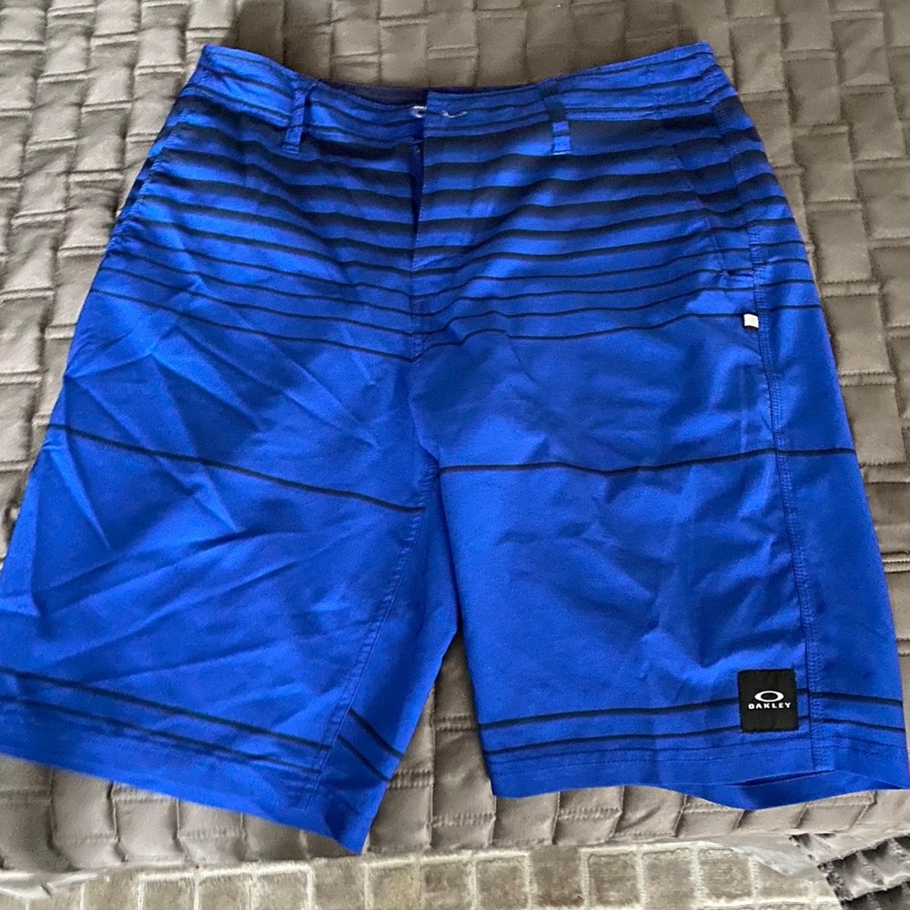 Blue and Black Swim Trunks